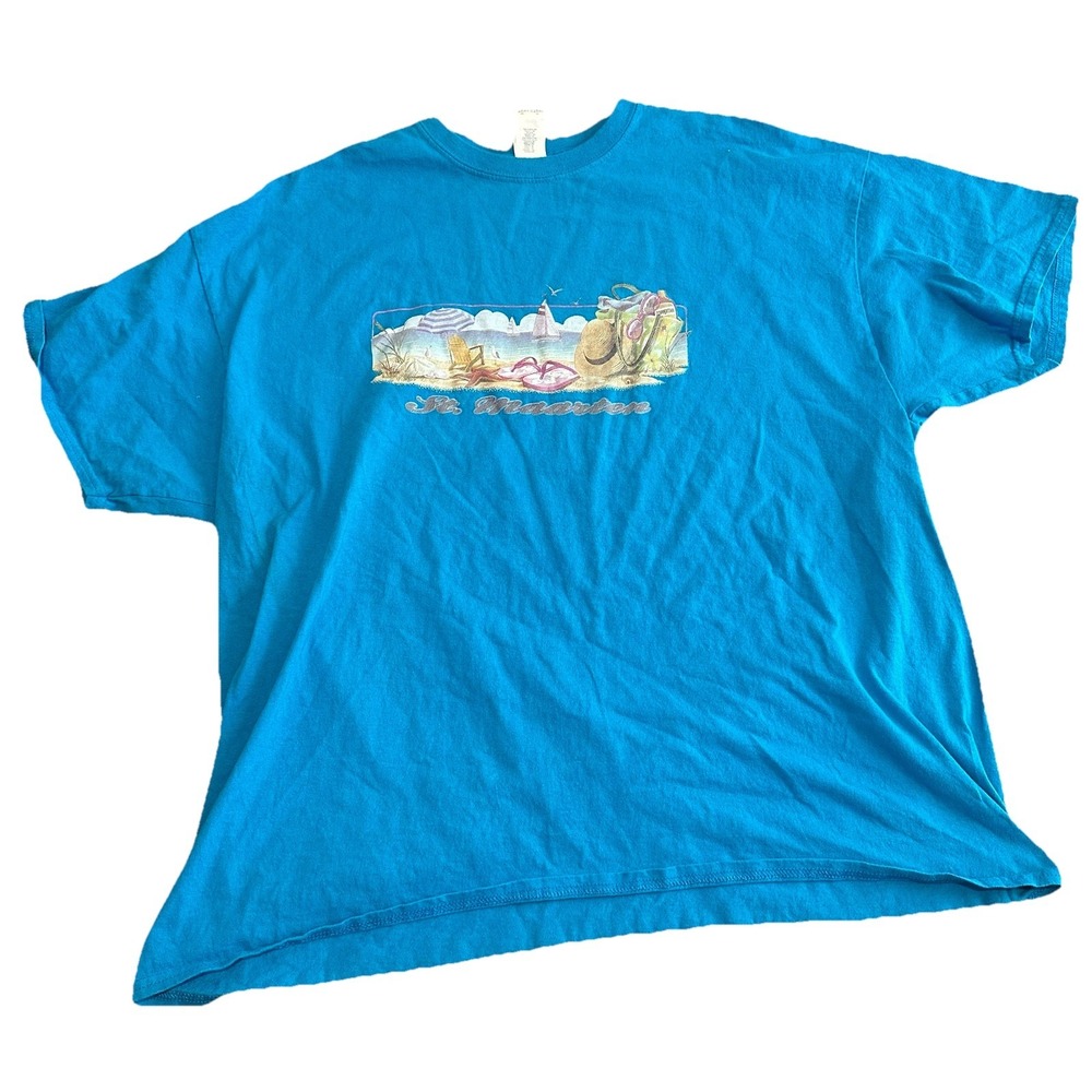 Vintage T Shirt 2XL Blue